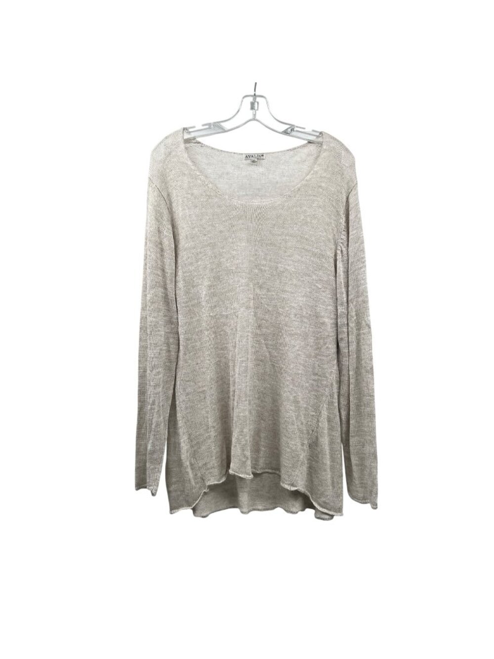 AVALIN Womens Sheer Pullover Sweater Beige Long Sleeve Size XL